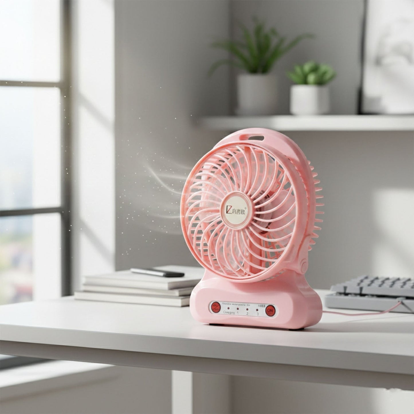 Portable USB Rechargeable Desk Fan (1 Pc)