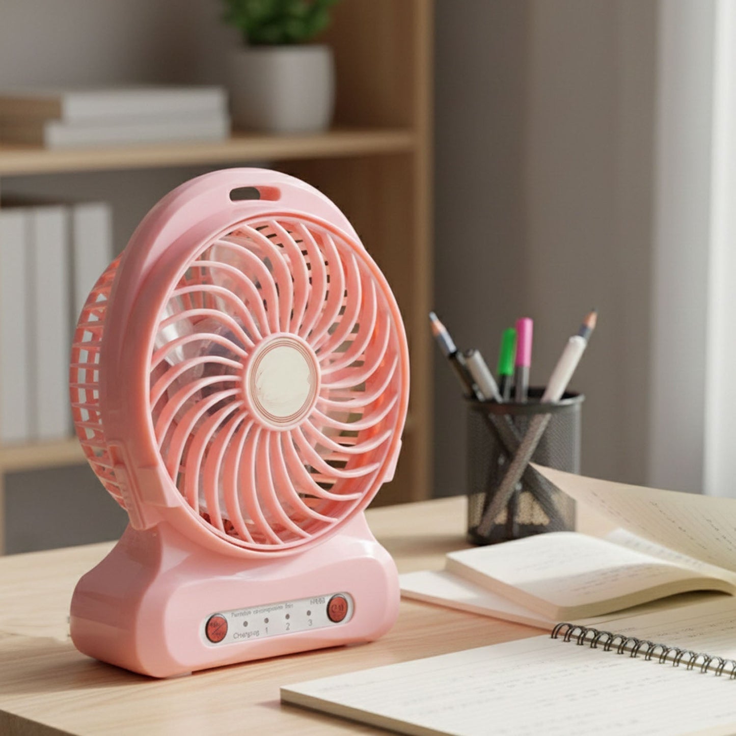 Portable USB Rechargeable Desk Fan (1 Pc)