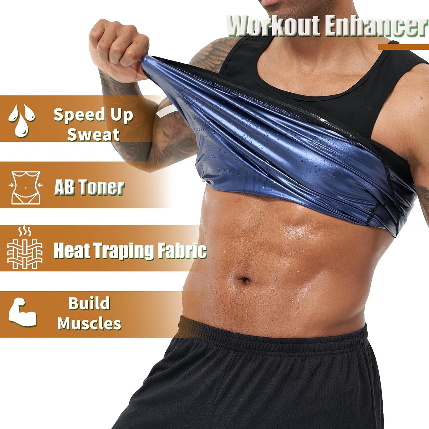 Menâ€™s Slim Fit Sweat Shaper Tank Top (XXL/XXXL, 1 Pc)
