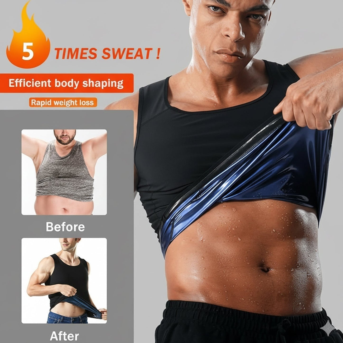 Menâ€™s Slim Fit Sweat Shaper Tank Top (L/XL, 1 Pc)