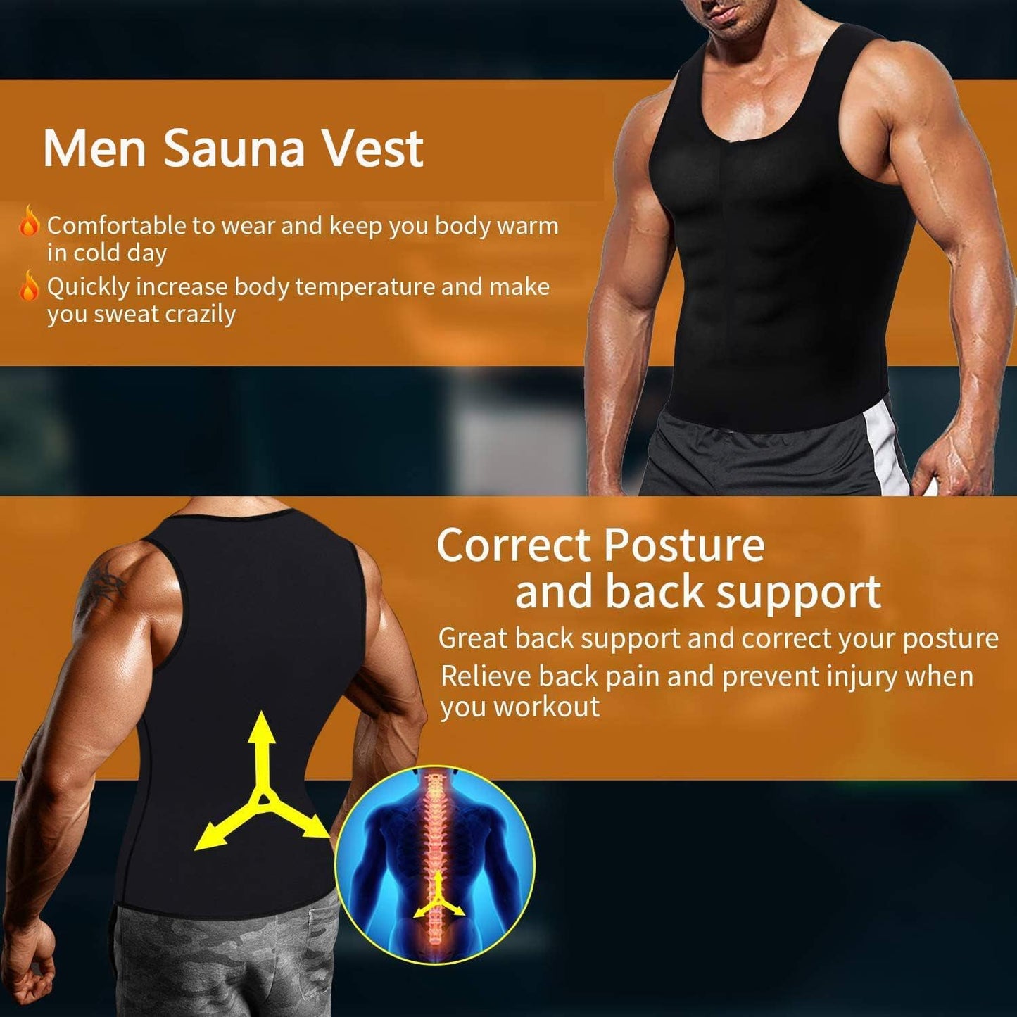 Menâ€™s Slim Fit Sweat Shaper Tank Top (XXL/XXXL, 1 Pc)