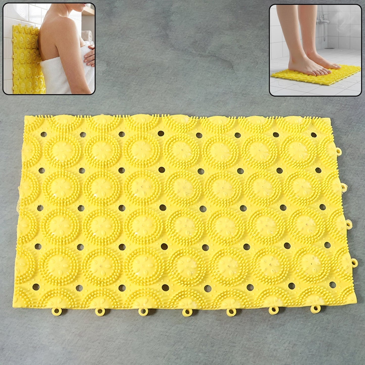 Multipurpose Anti-Slip Bathroom Massage Mat with Suction Cups (33 Ã— 21 cm)