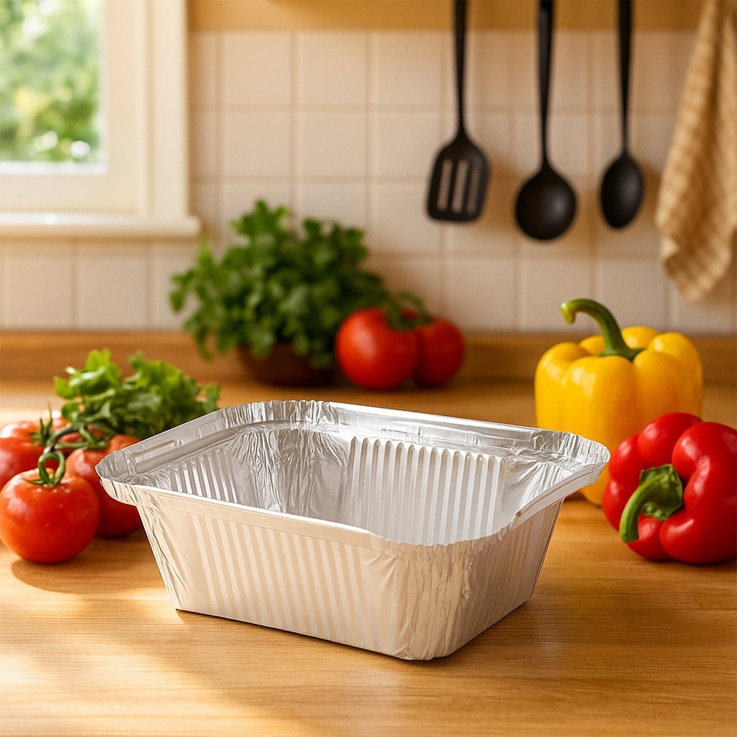 Freshee Aluminium Food Container with Lid â€” 450 ml â€” 10 Pc