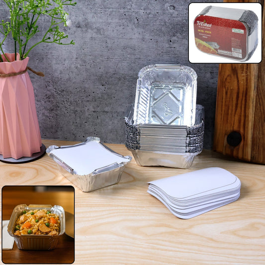 Disposable Aluminium Food Containers with Lids â€“ 250 ml Capacity (Pack of 25)