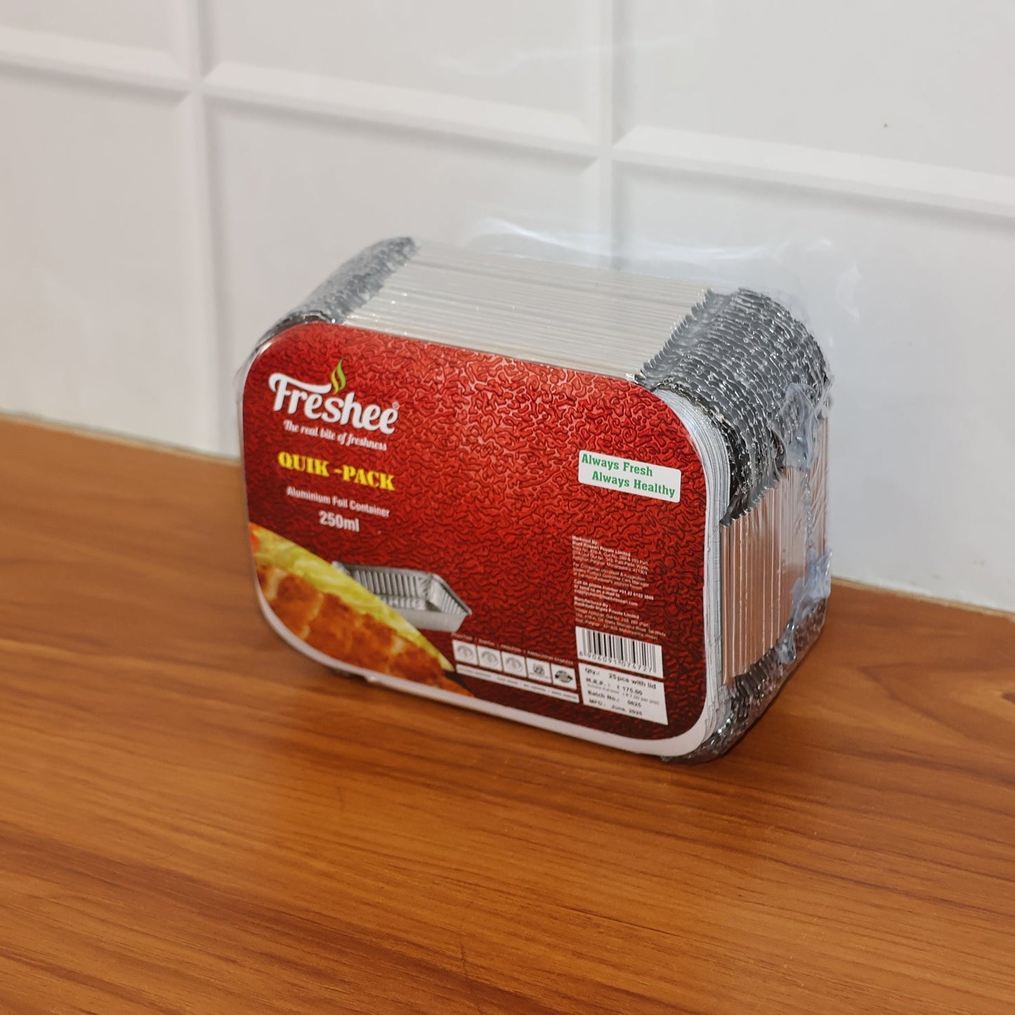 Disposable Aluminium Food Containers with Lids â€“ 250 ml Capacity (Pack of 25)