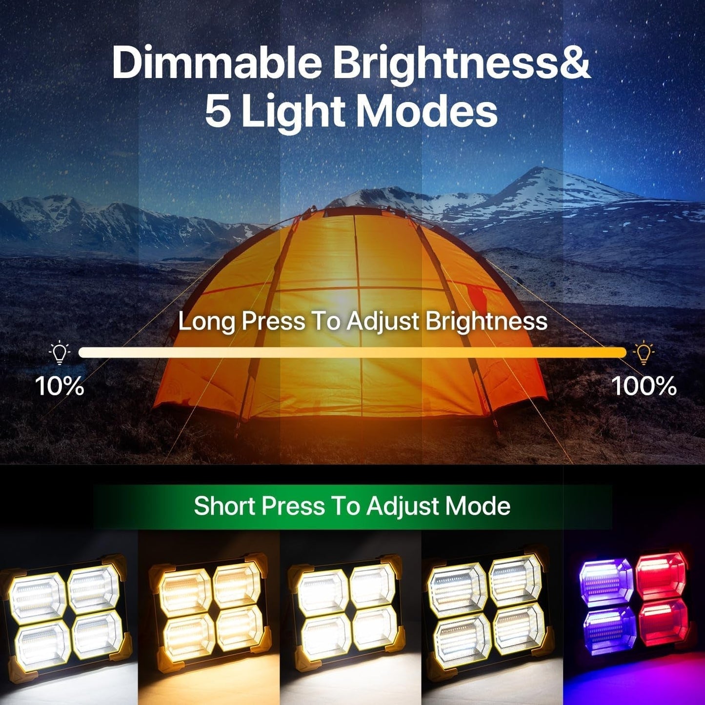 High Power Solar LED Flood Light (1 Pc, 12000mAh)