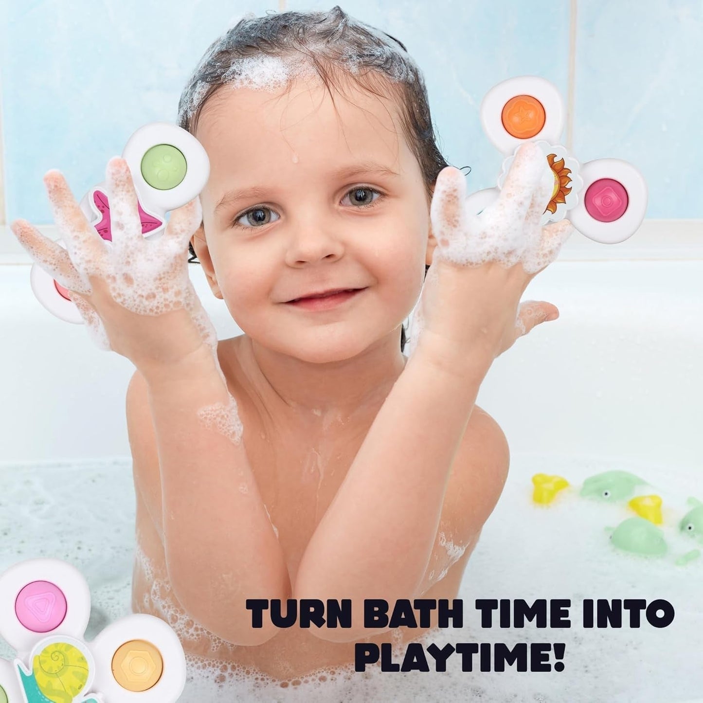 White Baby Spinner Toy Set â€“ Sensory Suction Spin Toys (3 Pc Set)
