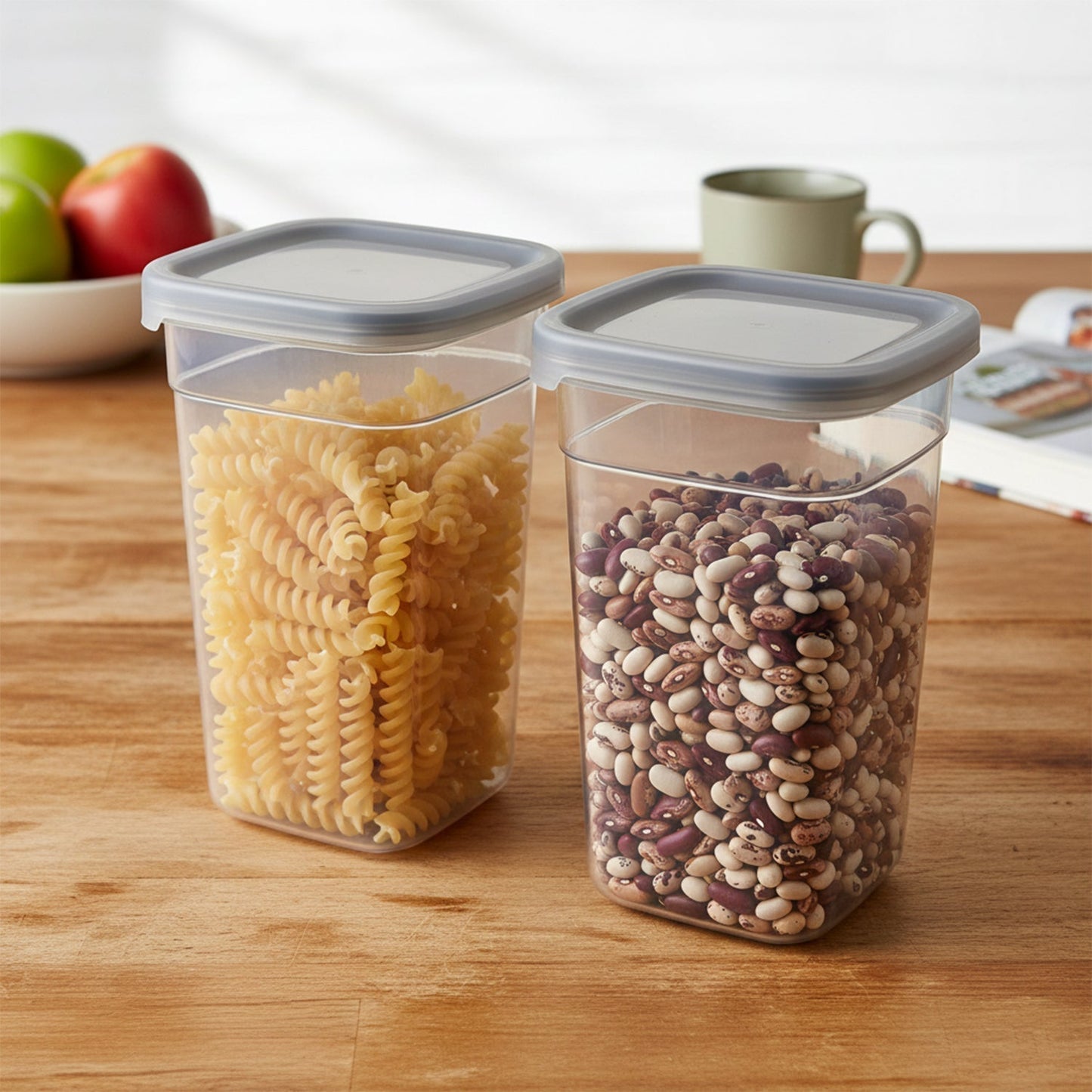 Plastic Multipurpose Kitchen Storage / fridge Container (1200 ML, 6 Pc)