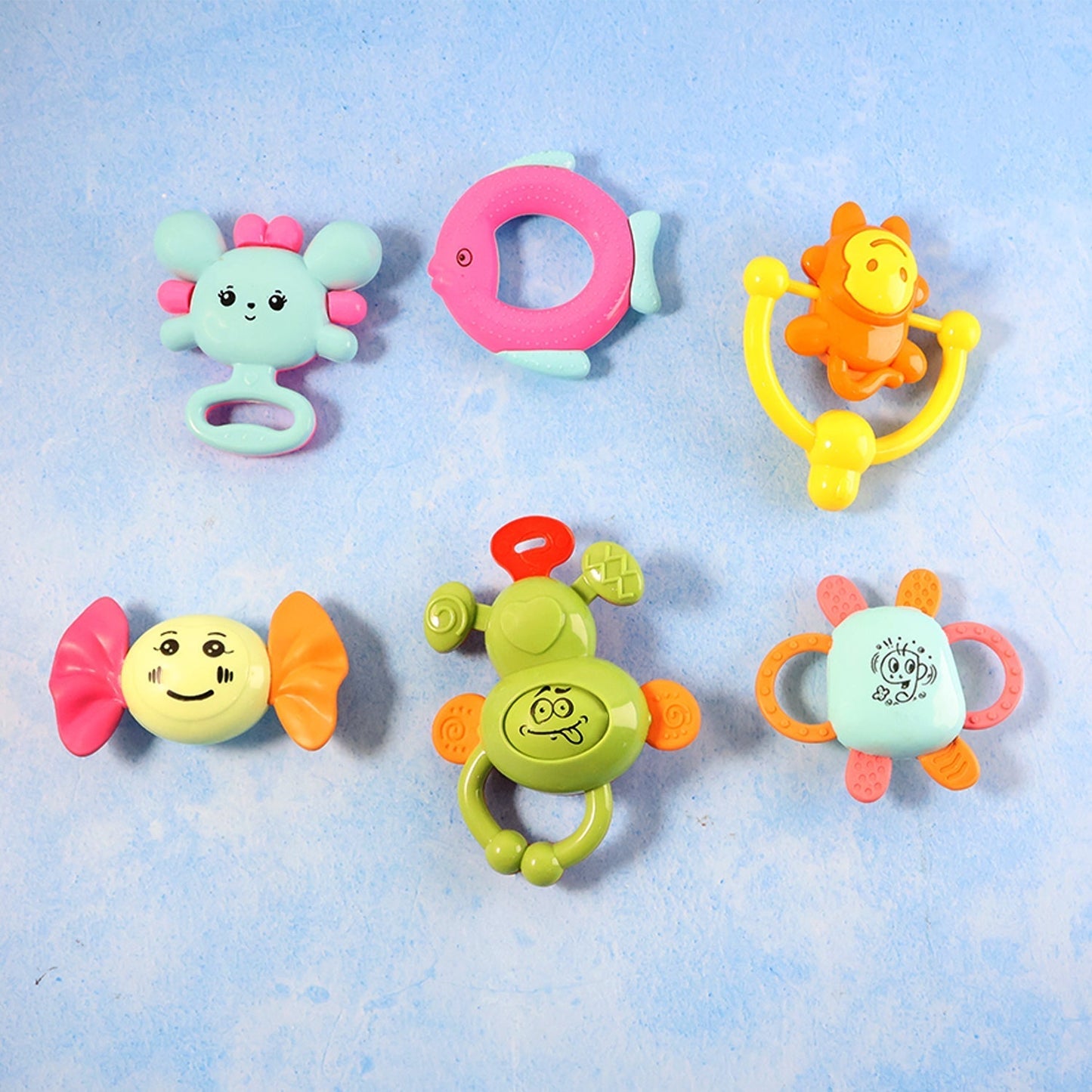 Play Cart Tiny Joys Rattle Toy Set â€“ 6-in-1 Baby Rattles