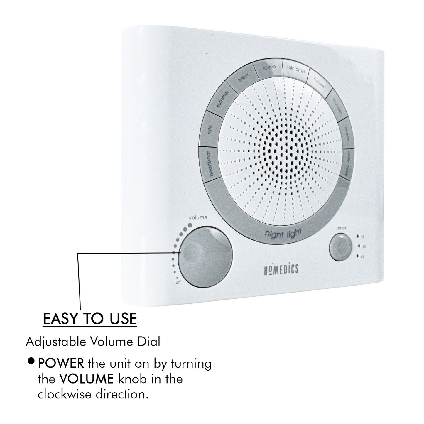 Sleep Therapy Sound Machine with 8 Soothing Sounds (Battery, Timer Option)