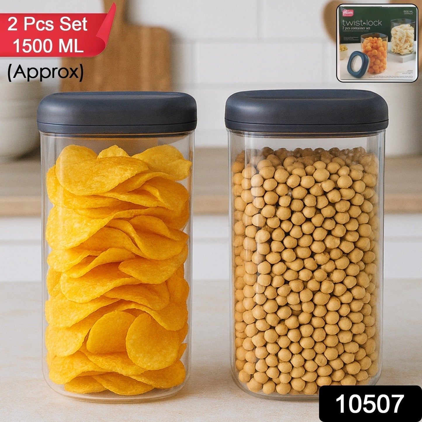 Supermom Airtight Kitchen Storage Containers â€“ (2 Pc Set / 1500 ml)