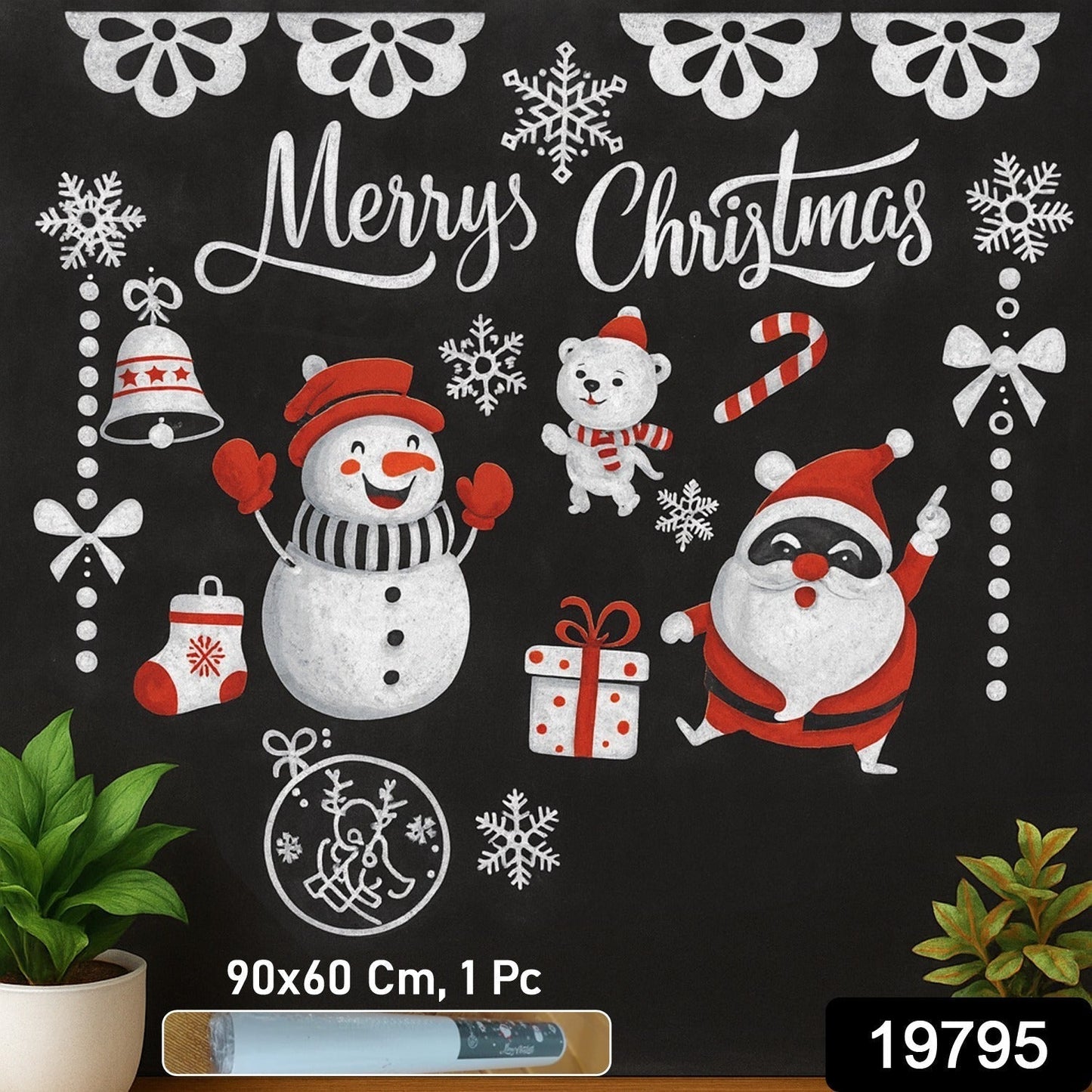 Christmas Theme Decorative Wall Sticker 90x60 cm â€“ (1 Pc)