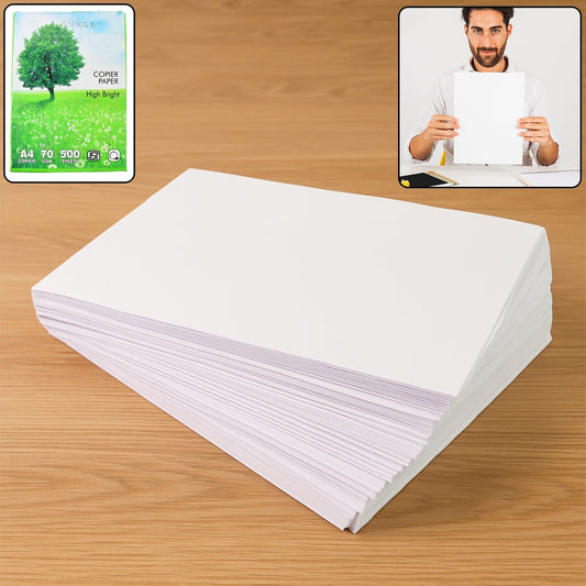 A4 Size High Bright Copier Paper â€“ 70 GSM â€“ Pack of 500 Sheets