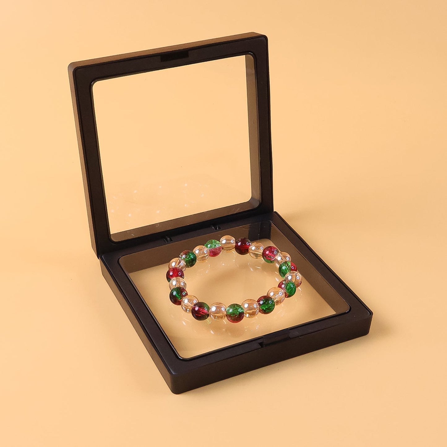 Multicolor Glossy Bead Stretch Bracelet  (1 Pc)