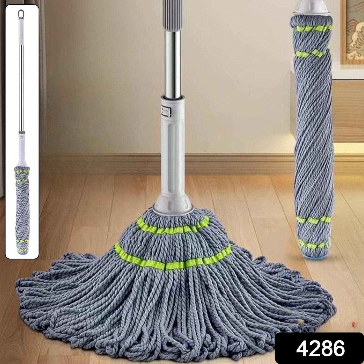 Squeeze Twist Mop Self Wringing Mop, Stainless Steel Handle (1 Pc)