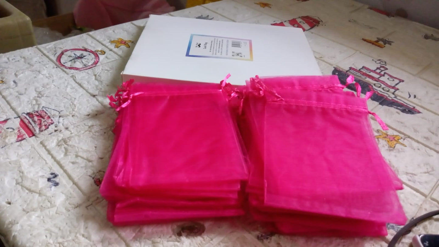 Organza Drawstring Gift Bags – Small Mesh Pouches for Wedding, Party & Festival Favors (50 Pcs Set)