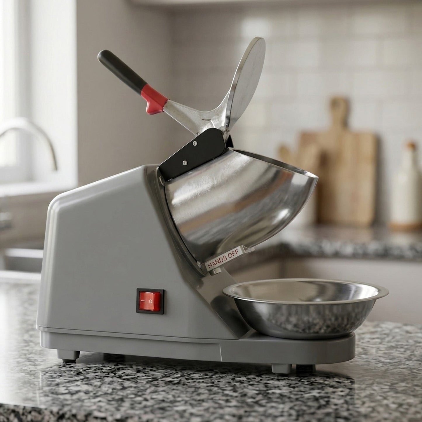 Electric Ice Crushing Machine with Stainless Steel Bowl 1 Set