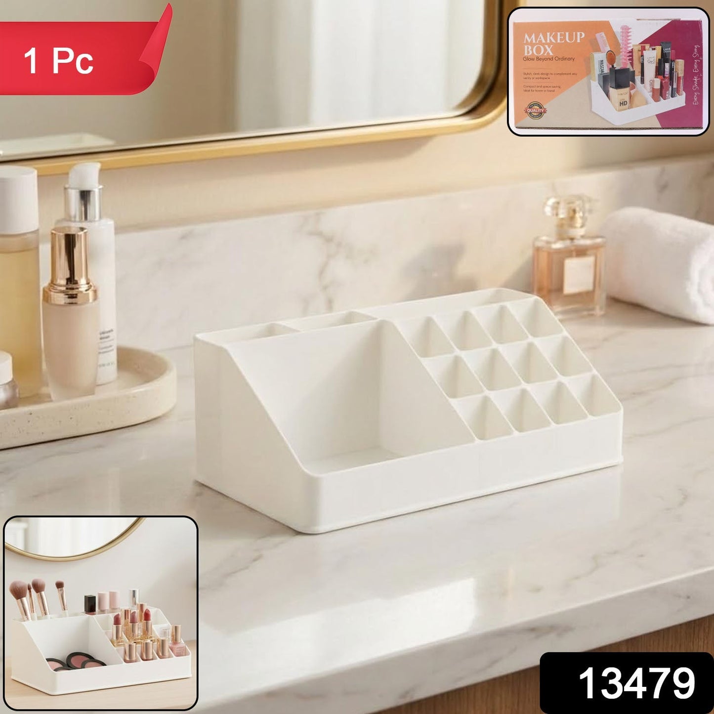 Makeup Organizer Cosmetic Makeup Lipstick Storage Box (1 Pc)