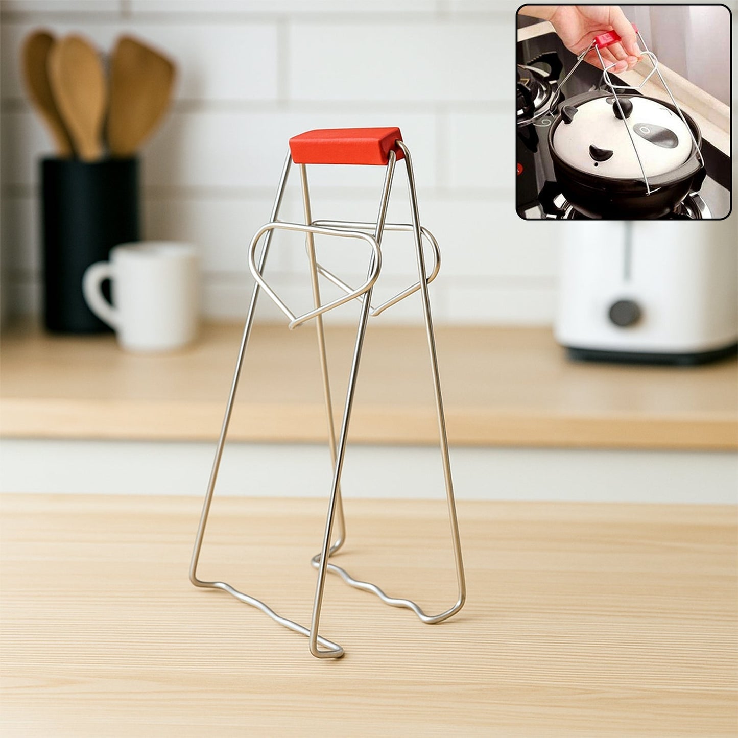 Heavy-Duty Stainless Steel Kitchen Dish Plate Bowl Vessel Gripper Tong (1 Pc)