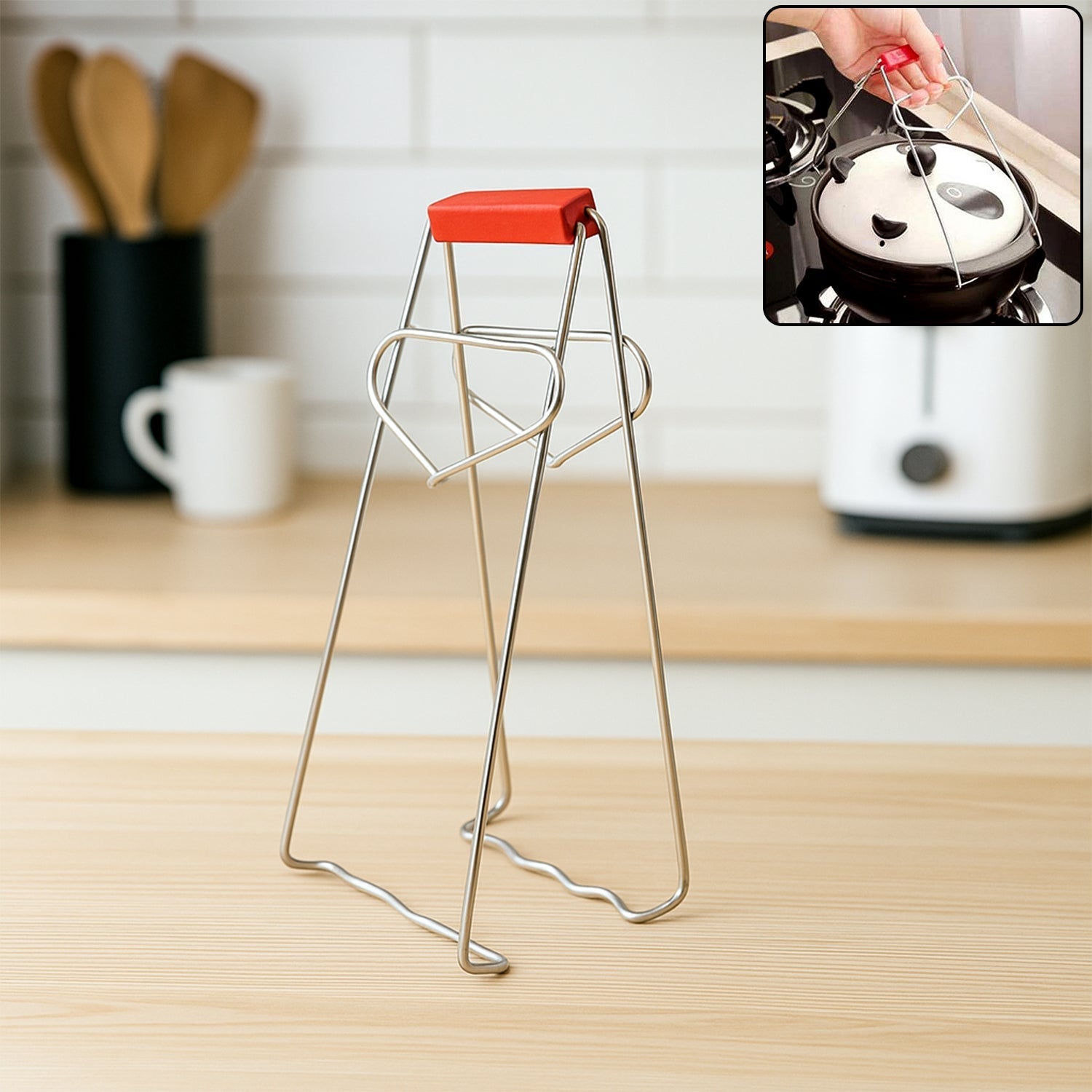 Heavy-Duty Stainless Steel Kitchen Dish Plate Bowl Vessel Gripper Tong (1 Pc)
