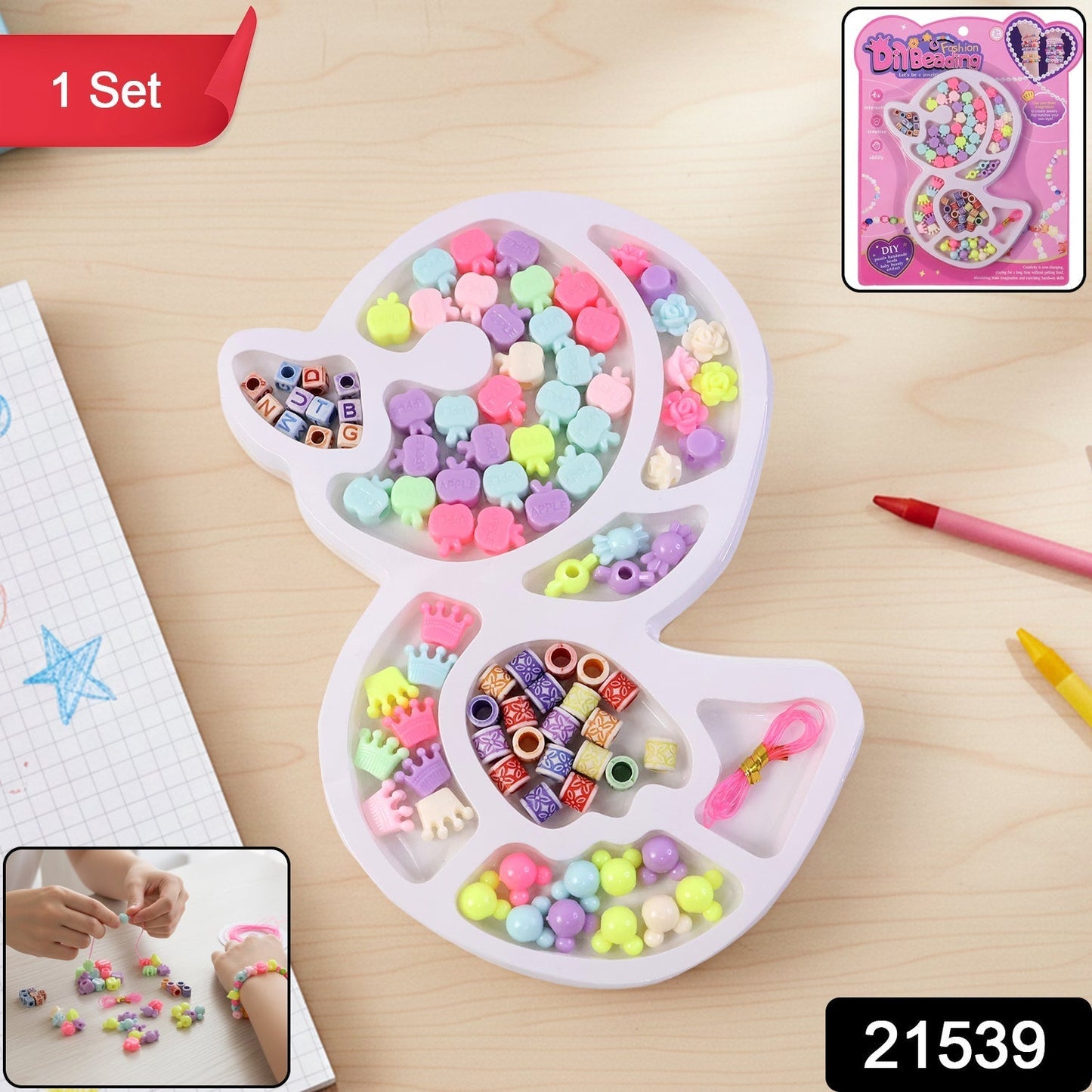 DIY Kids Beading & Jewelry Making Craft Kit (1 Set)