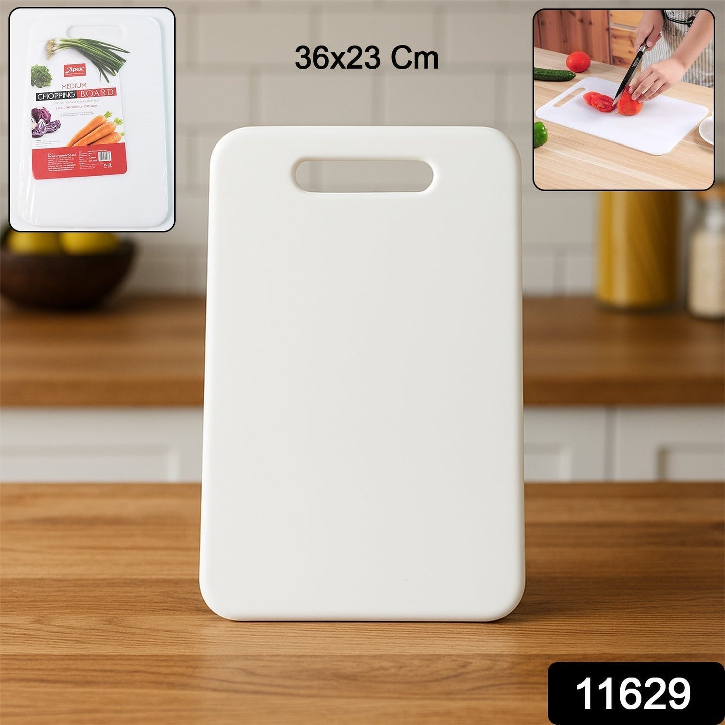 Apex Medium Plastic Chopping Board (36Ã—23 Cm / 1 Pc)