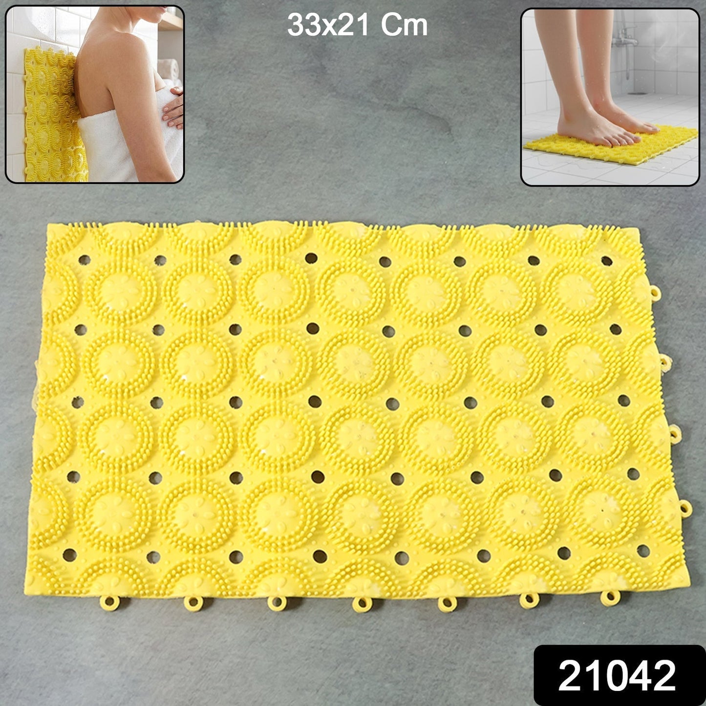 Multipurpose Anti-Slip Bathroom Massage Mat with Suction Cups (33 Ã— 21 cm)