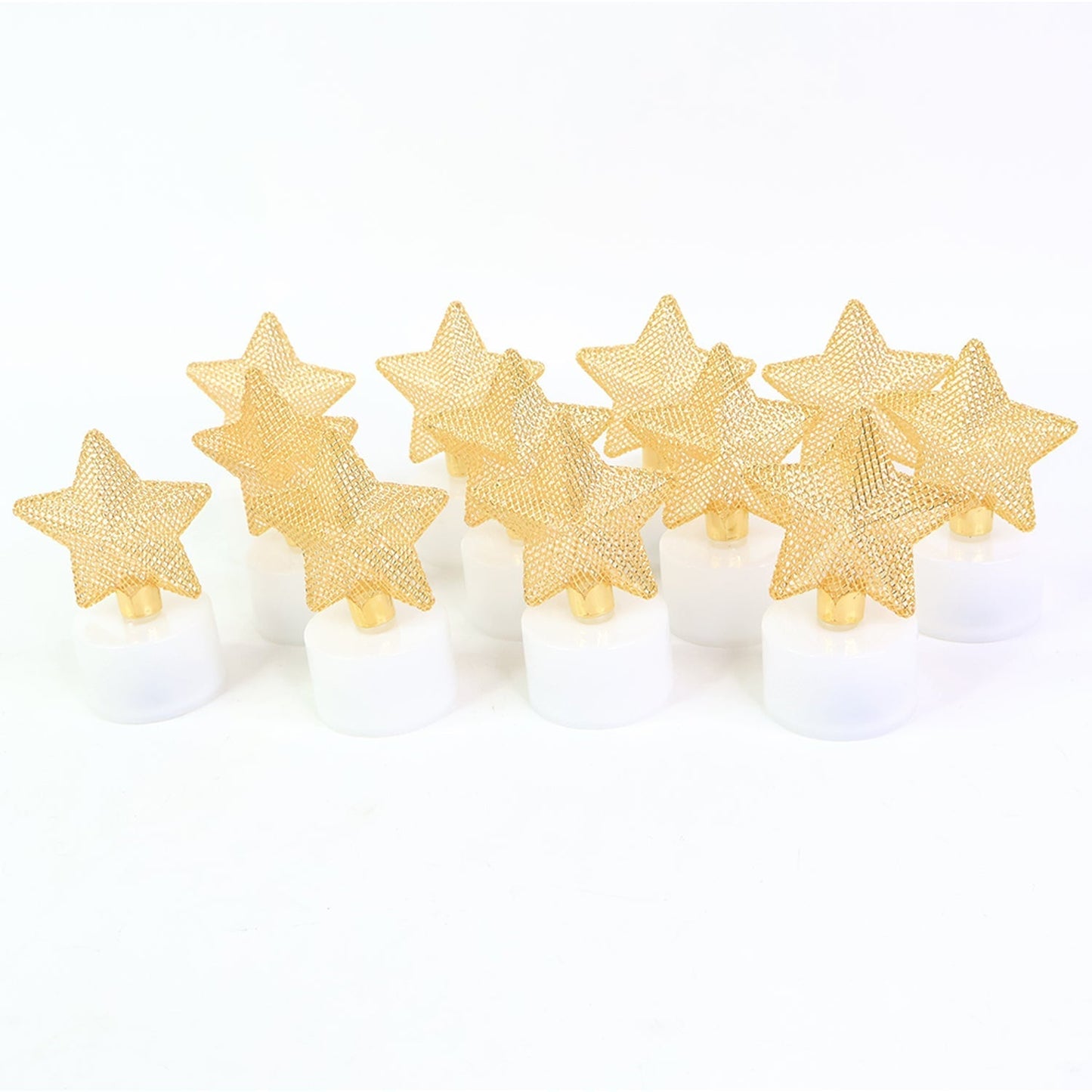 Set of 12 Decorative LED Star Candles